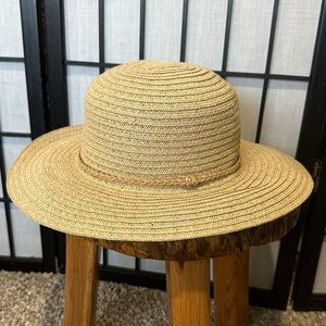 Joy Susan Tan Packable Straw Hat Braided Band